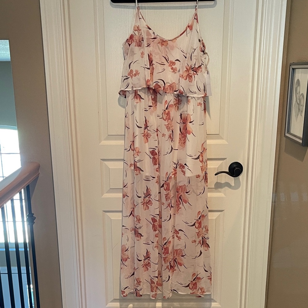 Leith Floral Maxi Dress - Pink and White